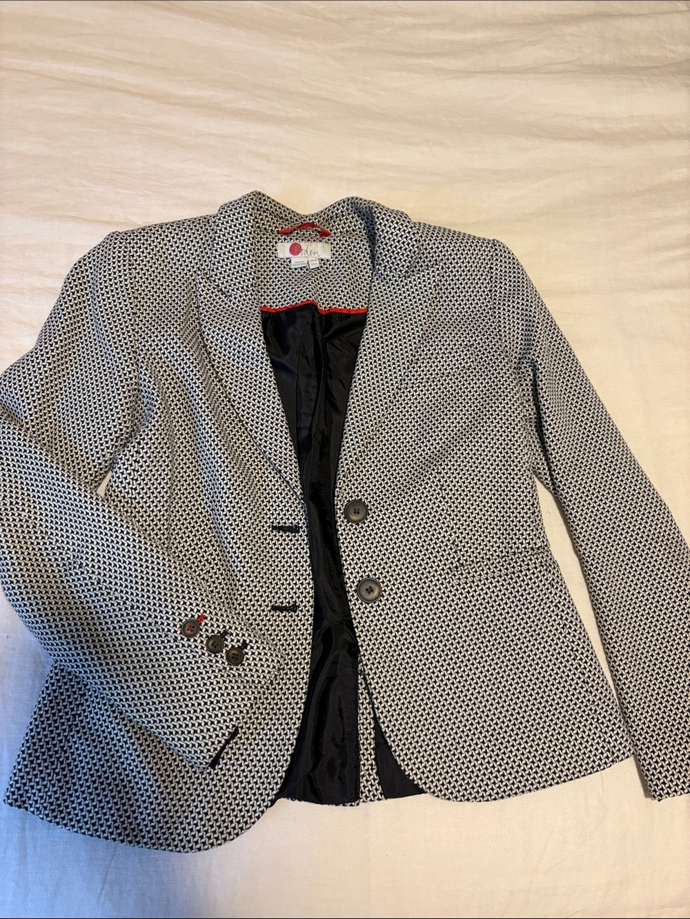 Biden Black and White Geometric Blazer